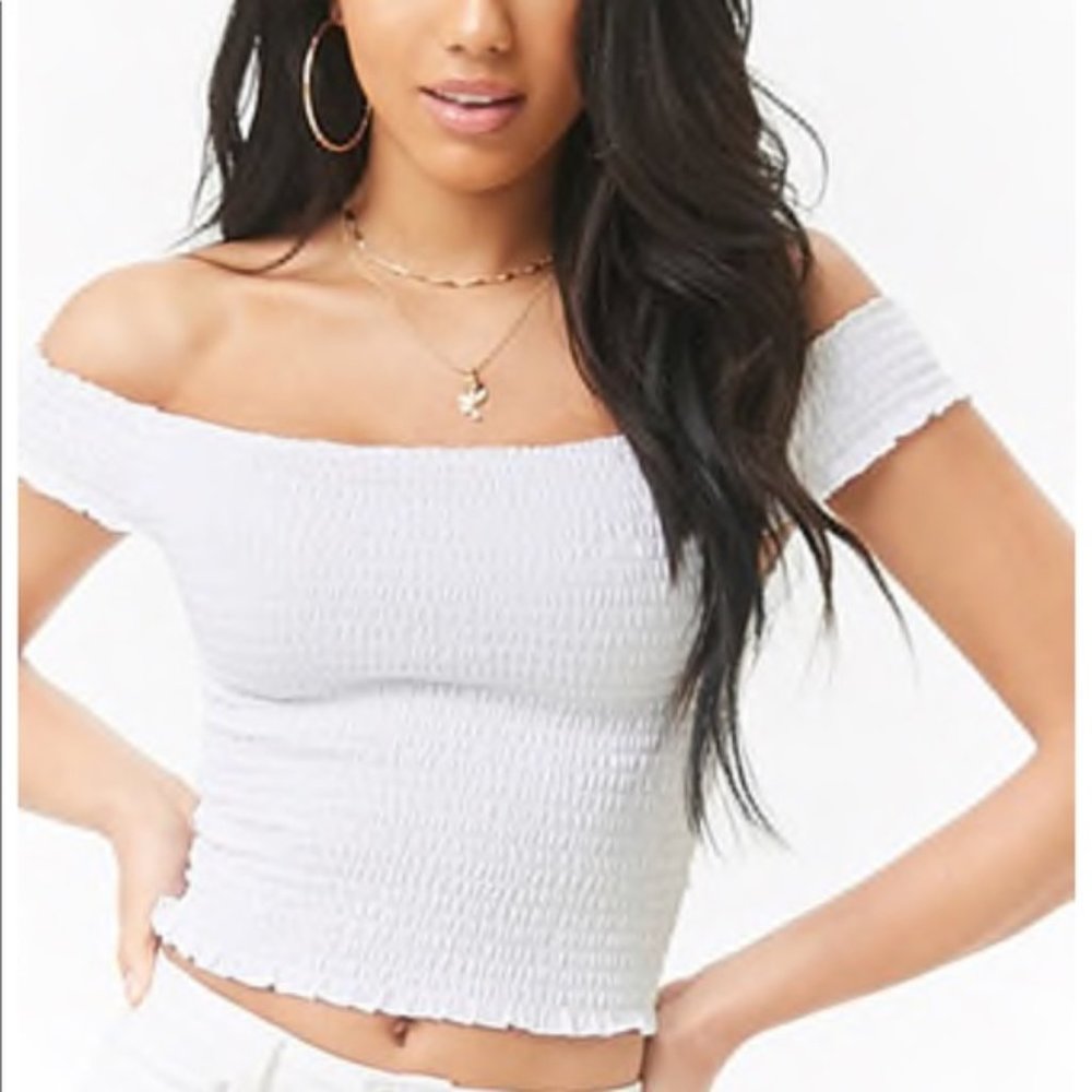 Ruched off the shoulder top